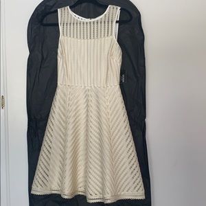 Gorgeous guess fit flare ivory dress with tags